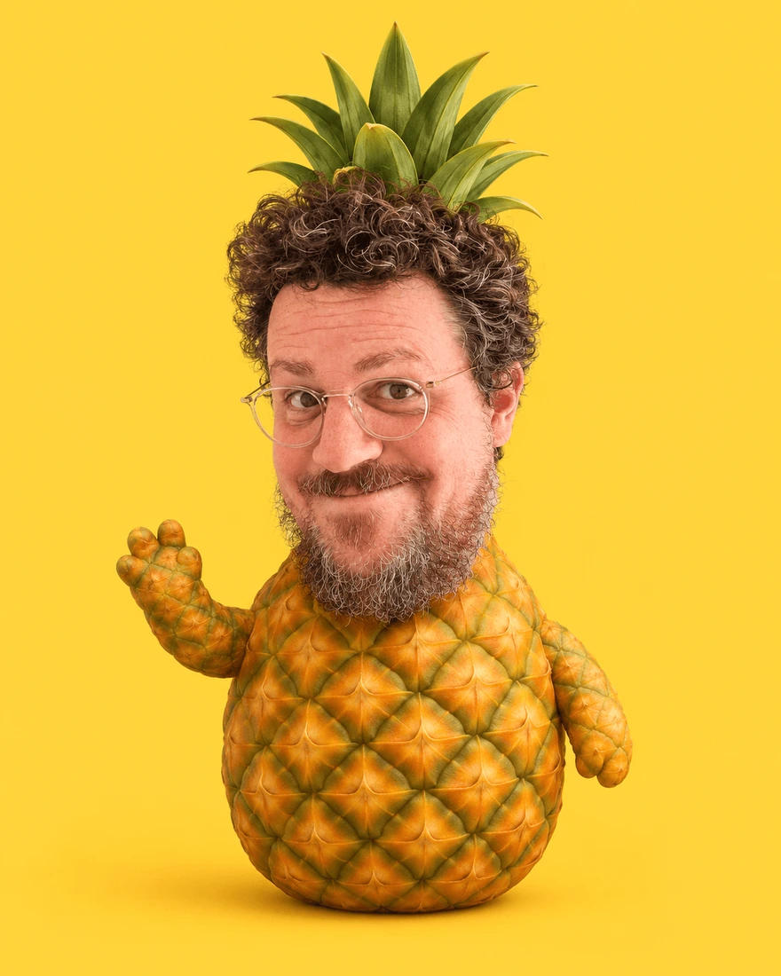 En Marçal, qui fa Pinya, amb cos de pinya